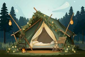 Inviting Glamping mockup background. Generate Ai photo