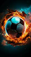 Ball mastery on display as a soccer player controls it skillfully Vertical Mobile Wallpaper AI Generated photo