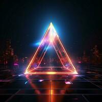 Design creativity showcased in a 3D rendering with neon rhombus For Social Media Post Size AI Generated photo