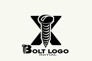 initials letter X with bolt creative geometric modern logo design. vector