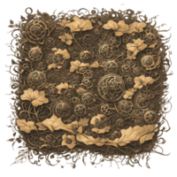 Steampunk skull and rose PNG transparent background Ai Generative