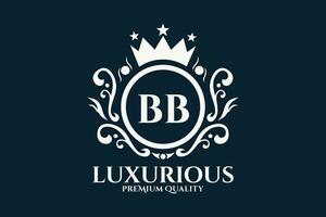 Initial  Letter BB Royal Luxury Logo template in vector art for luxurious branding  vector illustration.