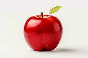 Fresh red apples on white background, top view. Space for text Ai Generated photo