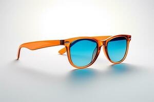 Sunglasses in an iron frame with orange glass isolated on white Ai Generated photo