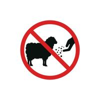 Do not feed the sheep icon sign symbol isolated on white background vector