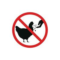 Do not feed the chicken icon sign symbol isolated on white background vector