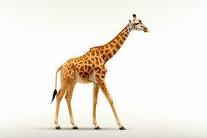 Giraffe isolated on white background. 3D illustration. Studio shot. AI Generated photo