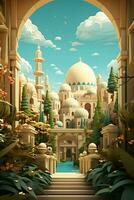 great mosque illustration ai generative photo