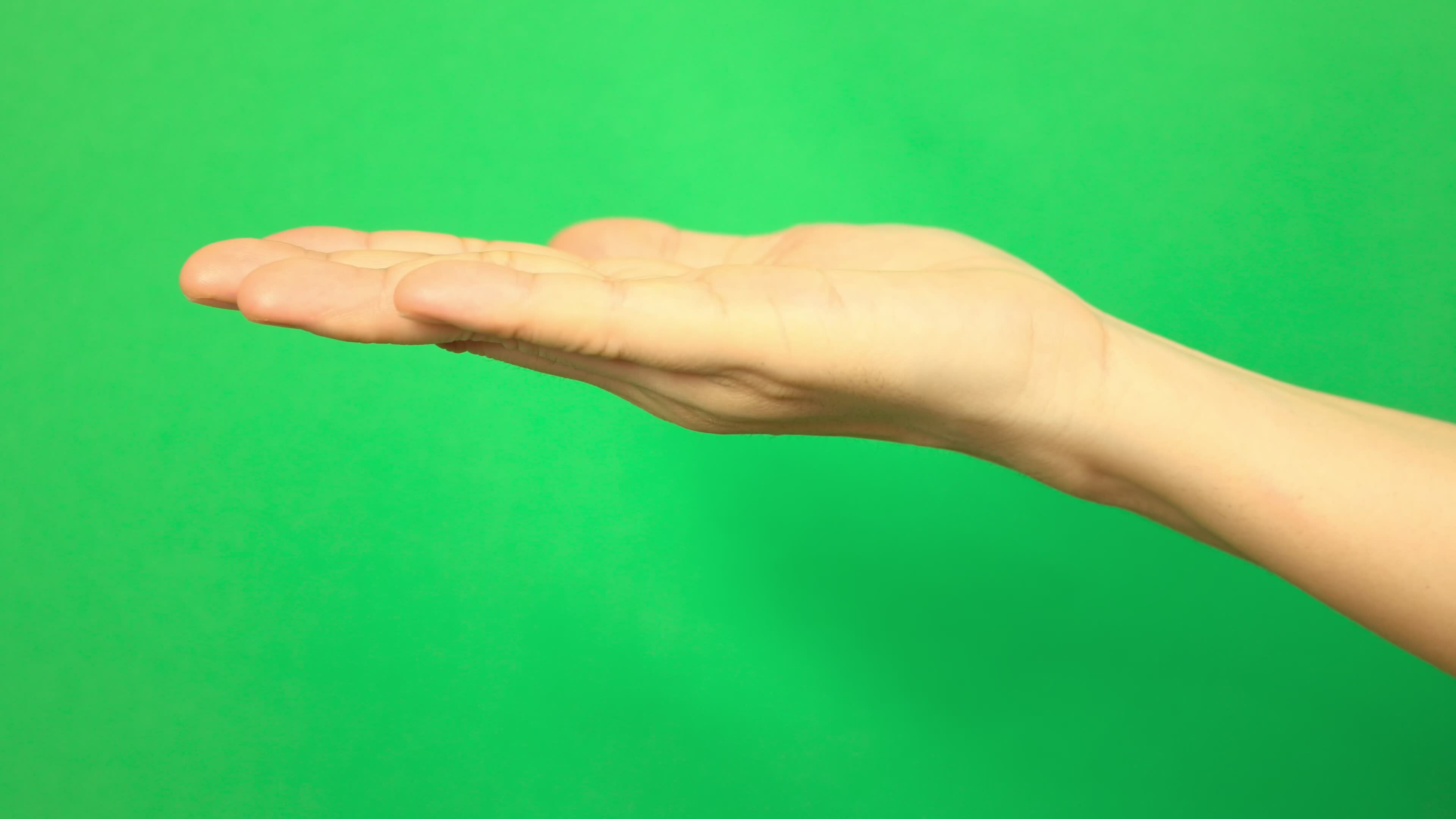Hand on green background, green screen of hand 33118851 Stock Video at