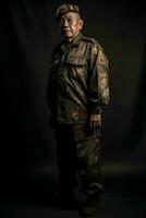 Indonesian veteran soldier AI Generative photo