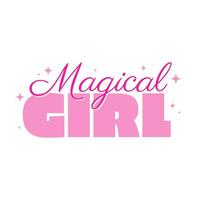 mágico niña princesa texto tipografía icono etiqueta diseño vector