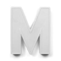 Magnetic uppercase letter M in black and white photo