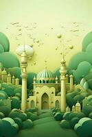great mosque illustration ai generative photo