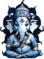 Ganesha cartone animato etichetta ai generativo png