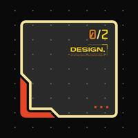 Futuristic element with retro color vector illustration. Vintage frame decoration.