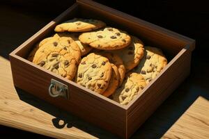 saludable hecho en casa galletas caja. generar ai foto