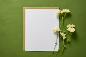 Pristine Blank greeting card. Generate Ai photo