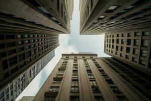 Perspective buildings skyline. Generate Ai photo