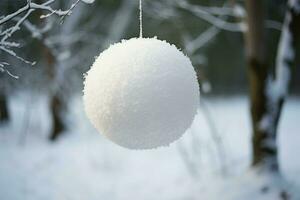 Frosted Empty snowball decoration. Generate Ai photo