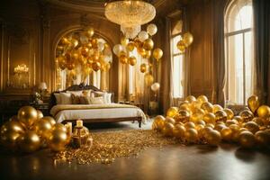 Room with ballons ai generated photo