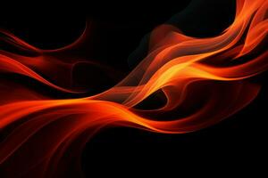 Intense Flames on black background. Generate Ai photo