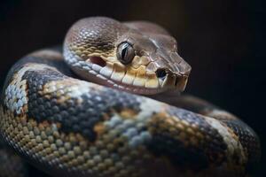 phyton serpiente macro. generar ai foto