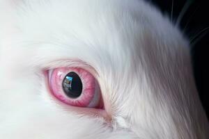 Rabbit pink eye. Generate Ai photo