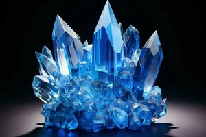 Mesmerizing Blue crystal stone. Generate Ai photo