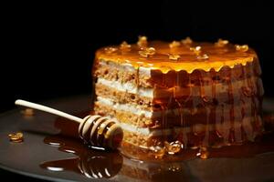 Rich Cake sweet honey. Generate Ai photo