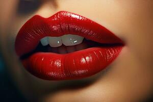 Captivating Beautiful female lips. Generate Ai photo