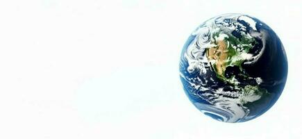 Blue planet earth banner. Generate Ai photo