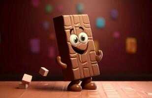 Chocolate bar animated. Generate Ai photo