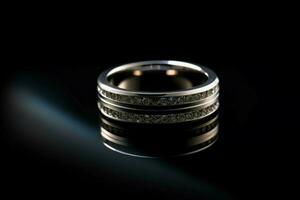 Wedding ring in jewelry catalogue. Generate ai photo