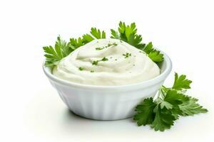 Aromatic Bowl mayonnaise parsley. Generate Ai photo