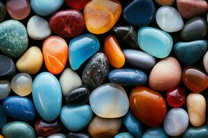 Radiant Colorful gemstones closeup. Generate Ai photo