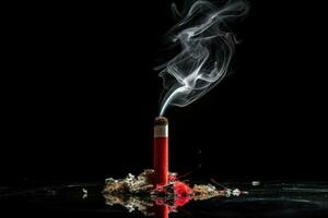 Concept stop smoking risk on black background. Generate Ai photo