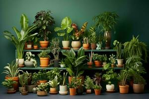 Vibrant Different houseplants. Generate Ai photo