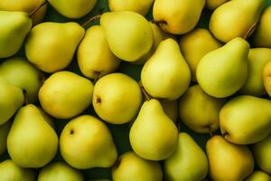 Juicy Fresh eco pears. Generate Ai photo