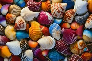 Intricate Colorful seashell. Generate Ai photo