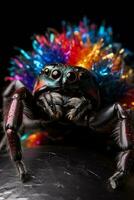 Tarantula in party hat atop disco globe sparks New Years excitement photo