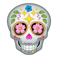 sencillo hueso cráneo para día de el muerto grande Talla de emoji cráneo vector