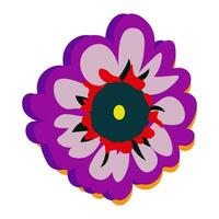 Simple funny flower illustration for Day of the Dead vector