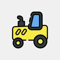 Icon tracktor. Heavy equipment elements. Icons in filled line style. Good for prints, posters, logo, infographics, etc. vector