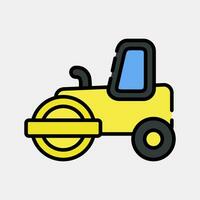 Icon road roller. Heavy equipment elements. Icons in filled line style. Good for prints, posters, logo, infographics, etc. vector