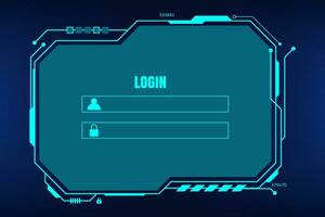 Vector HUD form login password user interface HUD design for security technology background