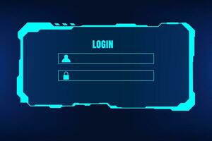 Vector HUD frame with user password security login for technology background