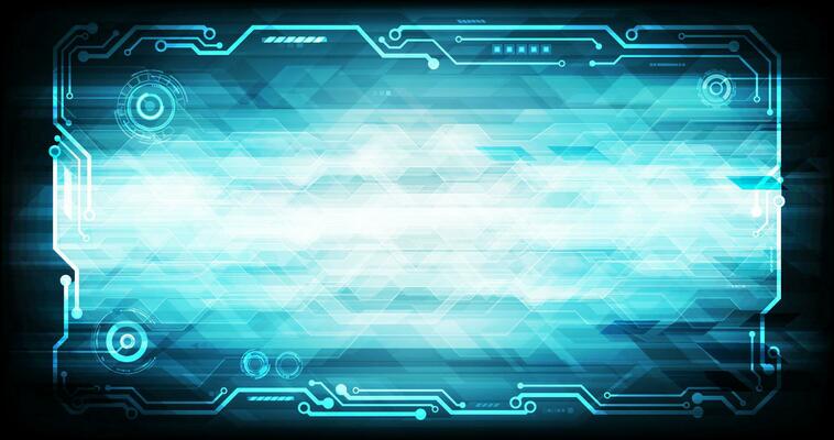 Vector cyber technology circuit board and gear with dark blue vintage for technology background