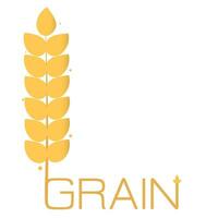 Wheat grain icon logo vector design. Simple logo for farm, pastry, bakery or food product.