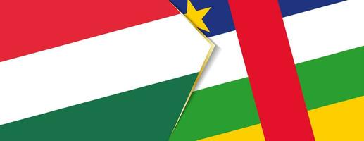 Hungary and Central African Republic flags, two vector flags.