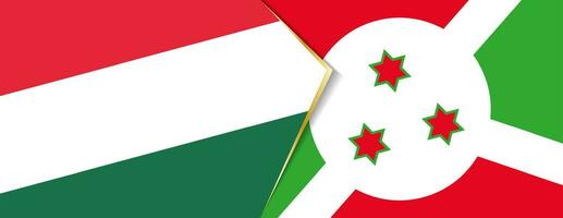 Hungary and Burundi flags, two vector flags.